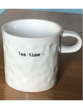 Bloomingville White Ceramic "tea time" Mug